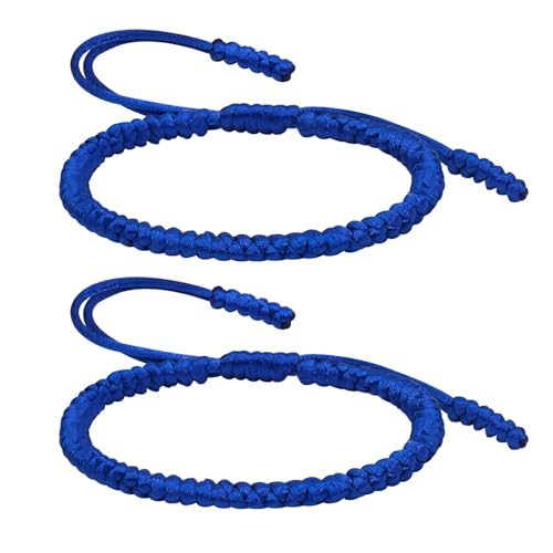 mintolex Blaue Freundschaftsarmbänder, geflochtenes marineblaues Schnurarmband für Männer und Frauen, verstellbares gewebtes Seil, blaues Armband-Set, Strandurlaub, Schmuckzubehör, 6.7, Textil, Kein von mintolex