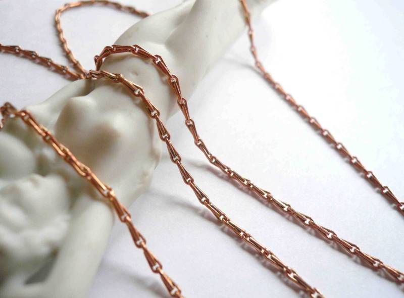 Roségoldene Kette Leere Ohne Anhänger Nur Lange Kurze Schlichte Gerstenkette Roségold von minusOne