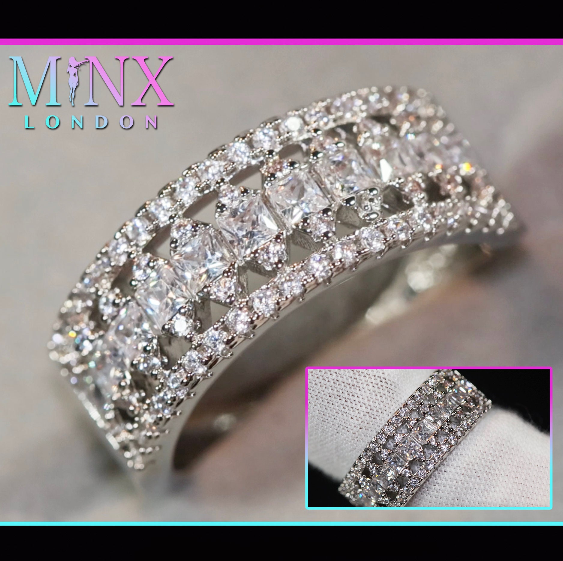 Damen Diamant Ring | Trauring Hochzeit Verlobungsring Versprechen von minxlondon007