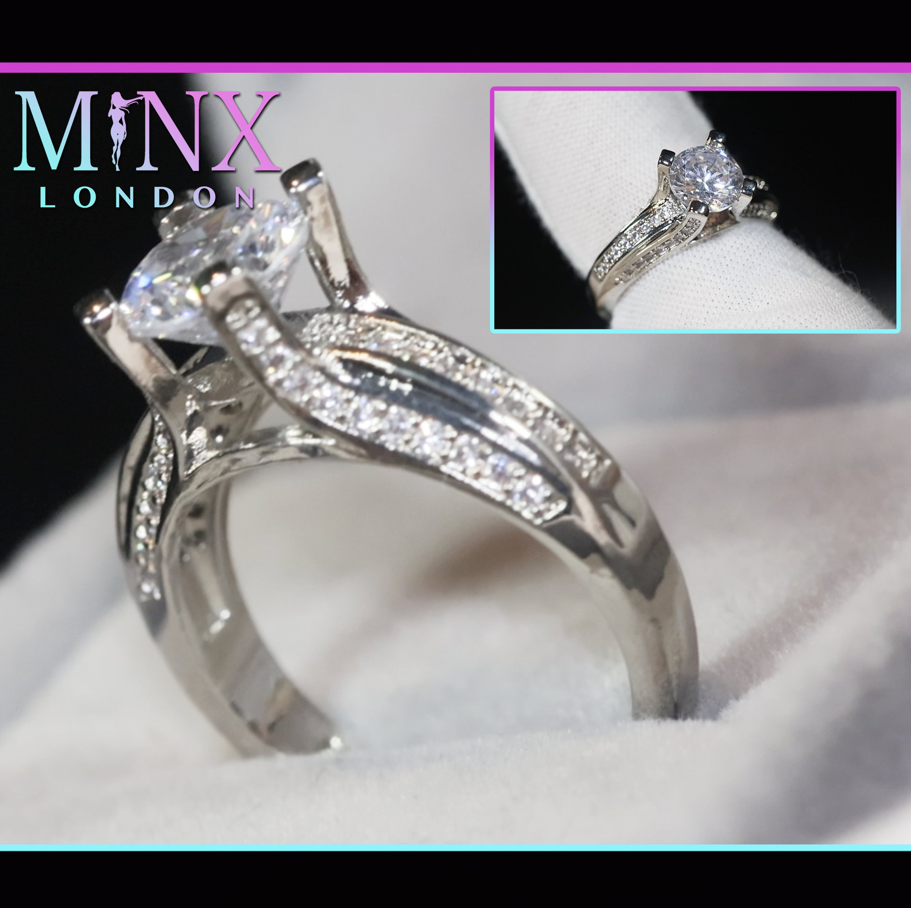 Diamant Verlobungsring | Runder Peg Head Ring Für Frauen Günstiger von minxlondon007