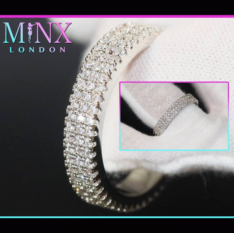 Eternity Ring | Versprechen Pavé Diamant Herrenring Verlobungsringe Damen Trauring von minxlondon007