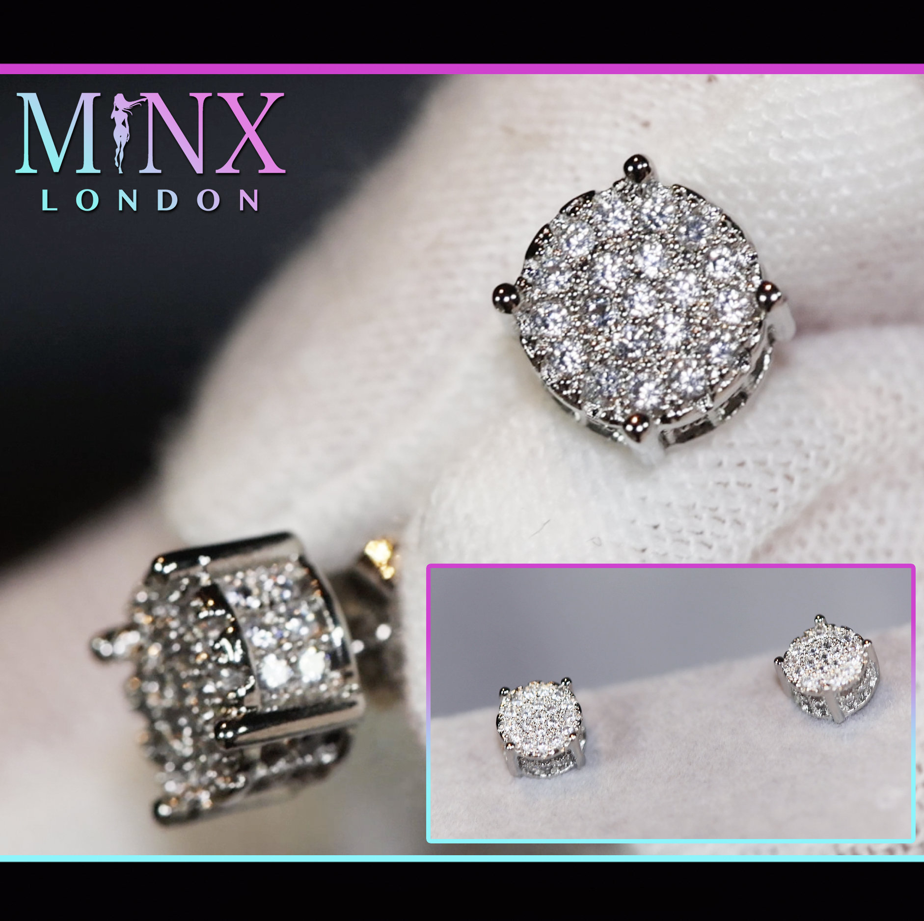 Gefrorene Ohrringe | Diamant Damen Ohrstecker Herren von minxlondon007