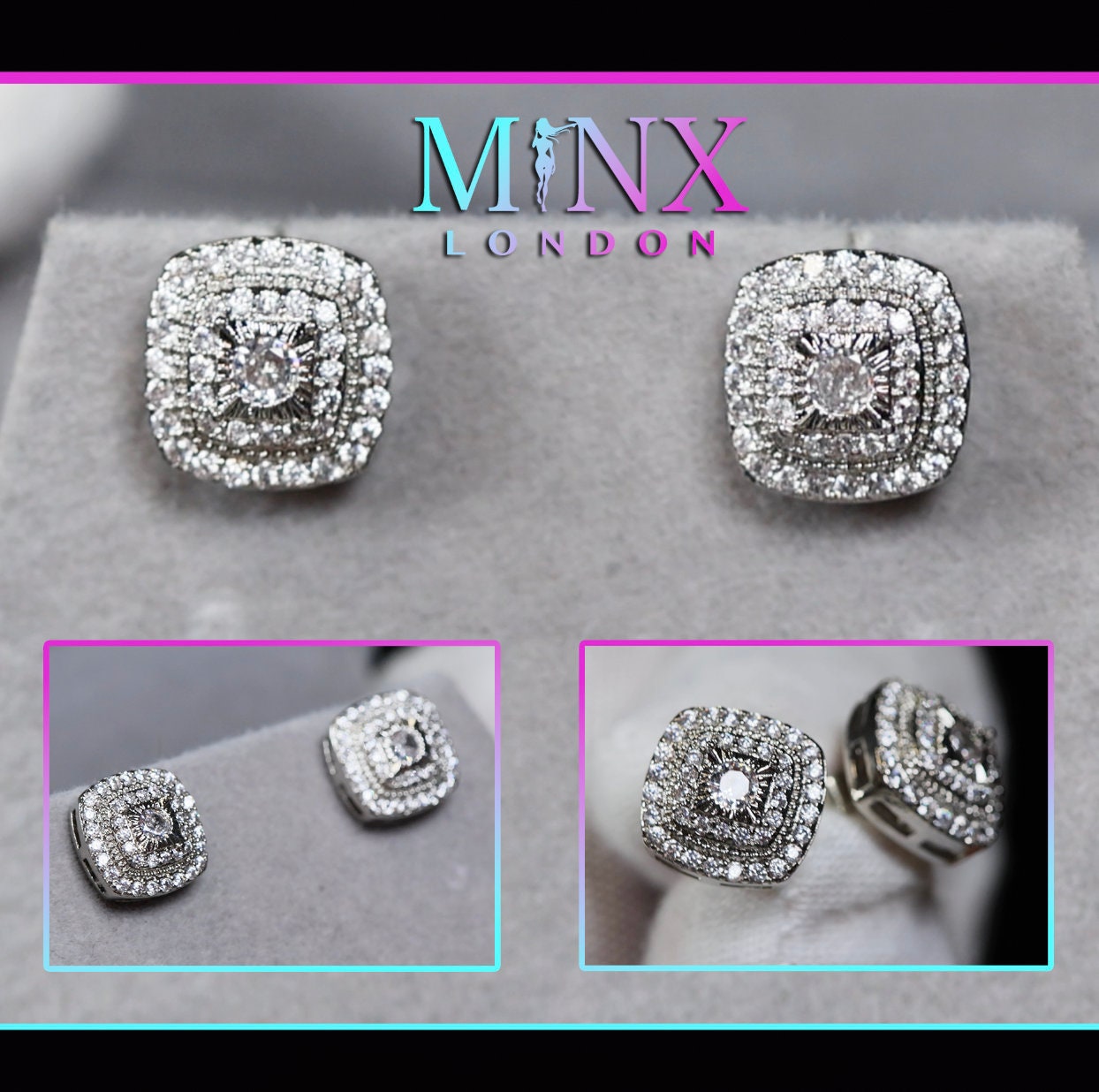 Gefrorene Ohrringe | Diamant Damen Ohrstecker Herren von minxlondon007