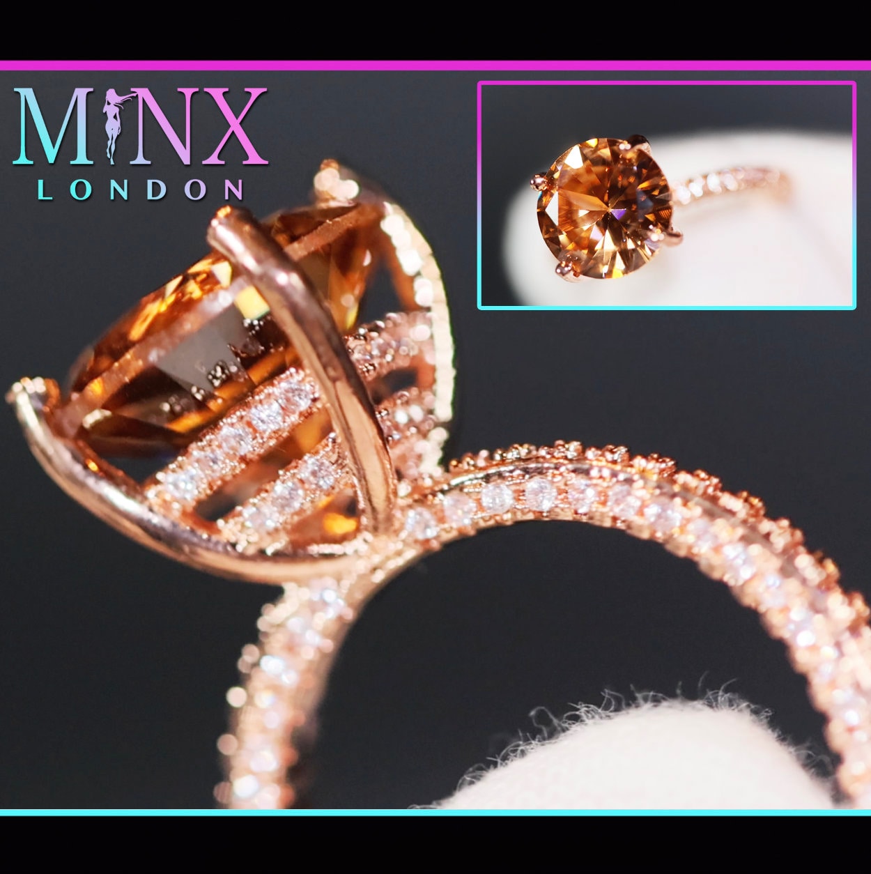 Gold Ring | Rosegold Verlobungsring Diamant Rose Ehering von minxlondon007