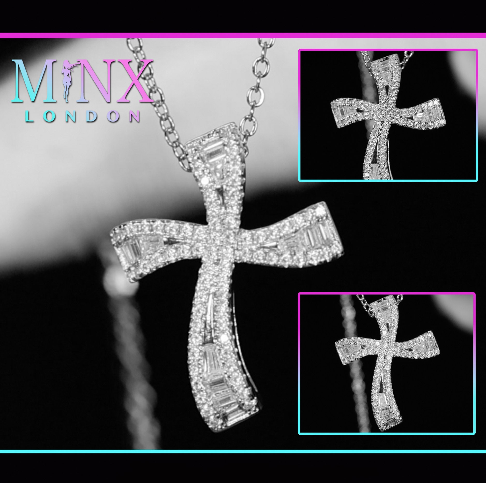 Kreuz Halskette | Damen Für Männer Ketten Anhänger Diamant Kette von minxlondon007