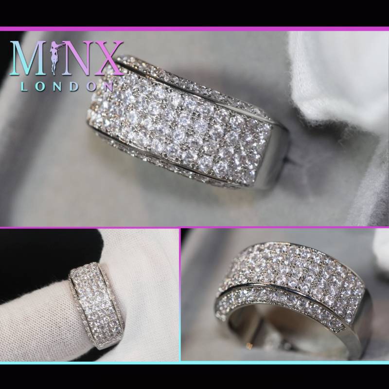 Versprechen Ring | Herren Ehering Damen Eternity Diamant Iced Out von minxlondon007