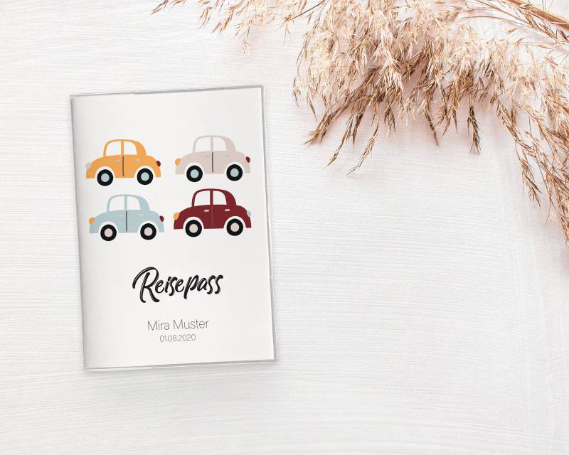 Reisepass-Hülle | Kinderreisepass-Hülle "Autos" Personalisiert von miraswelten