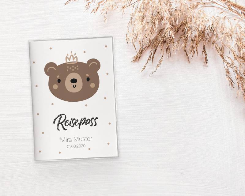 Reisepass-Hülle | Kinderreisepass-Hülle "Bär" Personalisiert von miraswelten