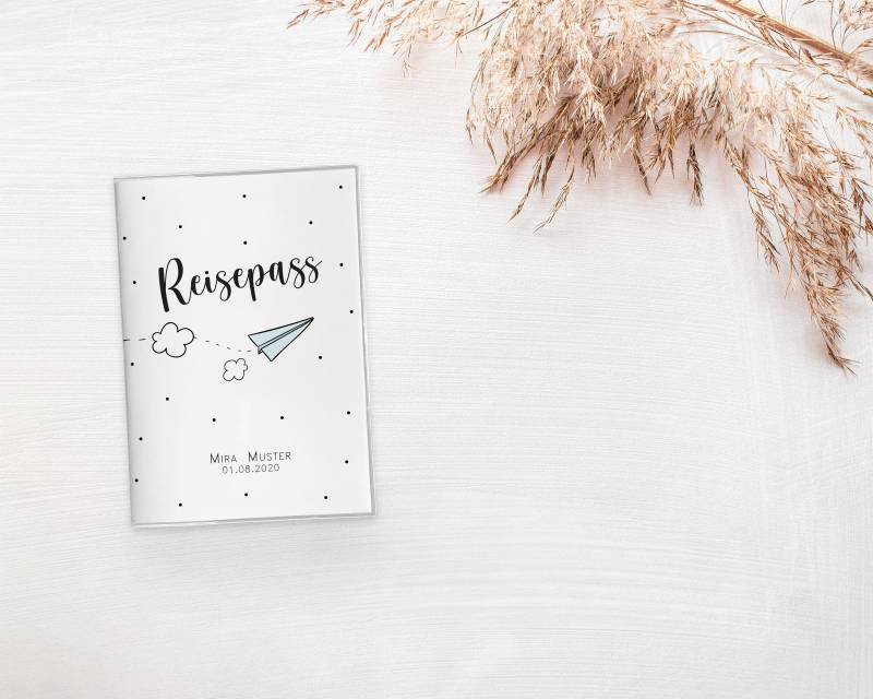 Reisepass-Hülle | Kinderreisepass-Hülle "Papierflieger" Personalisiert von miraswelten