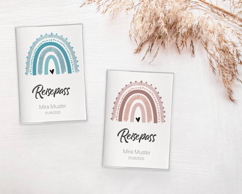 Reisepass-Hülle | Kinderreisepass-Hülle "Regenbogen" Personalisiert von miraswelten