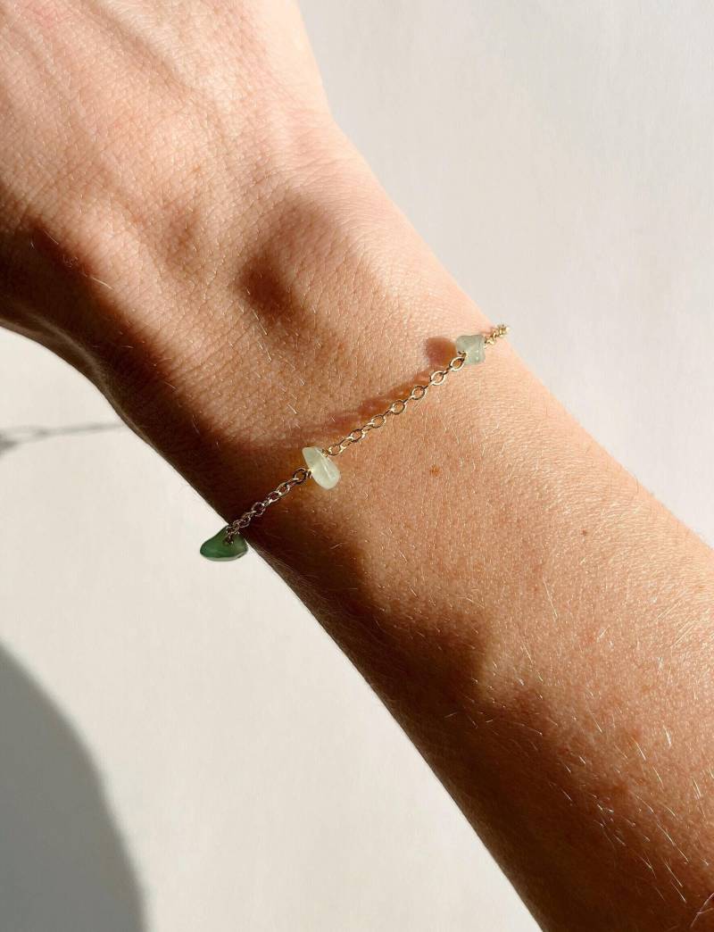 Armband Liz - Aventurine Splitter An Vergoldeter Kette von mirostudiode