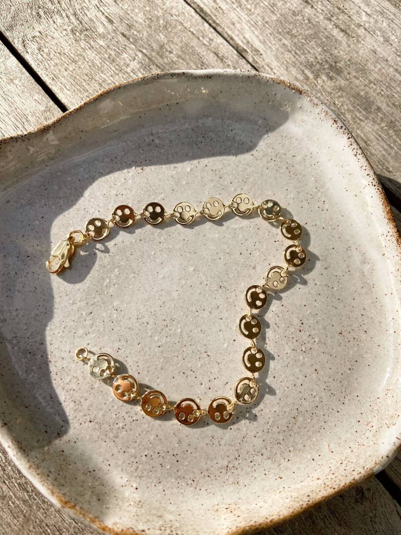 Armband Smiley - Gold Vergoldet Smiley Faces von mirostudiode