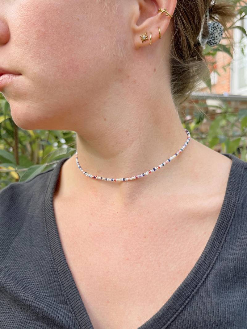 Kette Poppy - Bunte Perlen Mit Vergoldetem Verschluss von mirostudiode