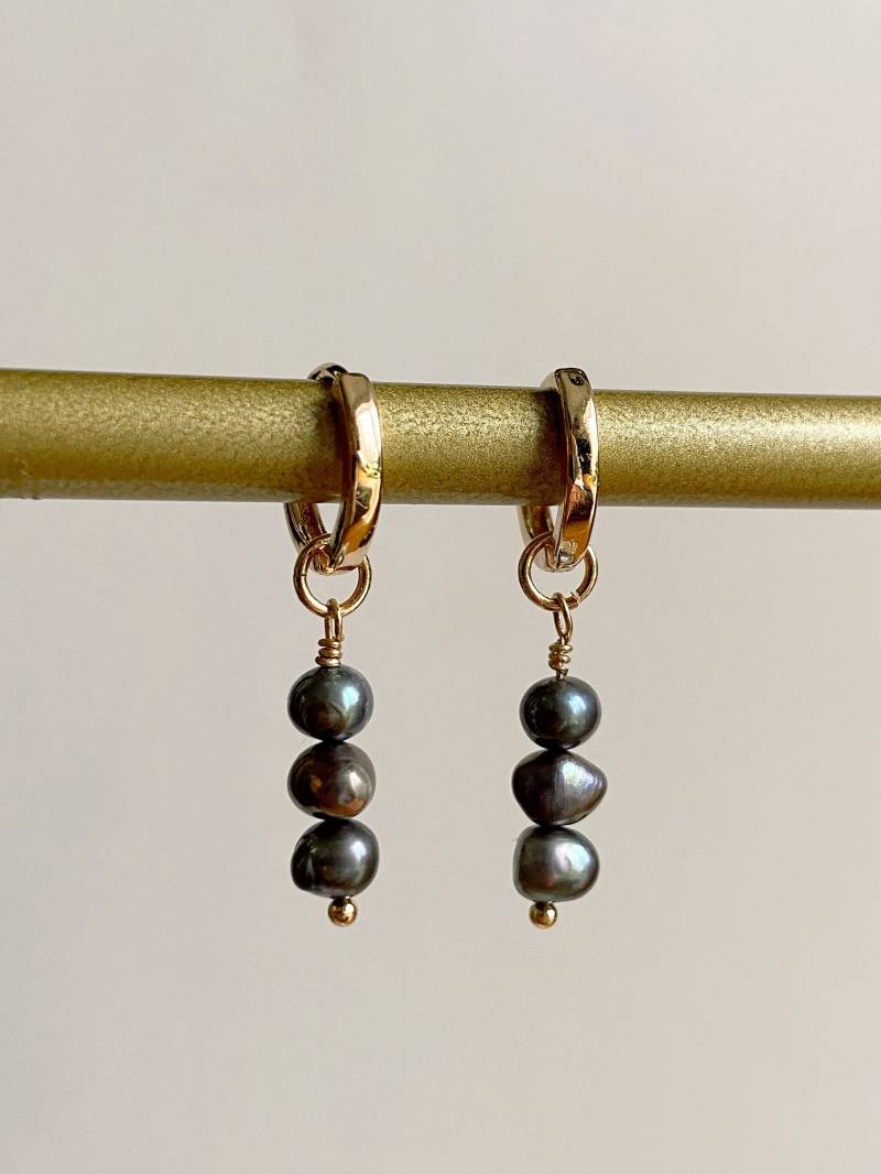 Ohrhänger Zola - Creolen Perlen Anhänger Vergoldet von mirostudiode