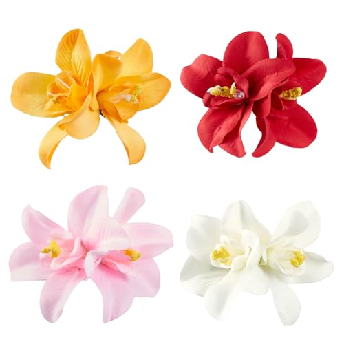 4 Stück Damen-Haarspangen mit künstlichen tropischen Blumen, Frühlings- und Sommer-Haarnadeln, Blumen-Haar-Accessoire 4 Stück Damen-Haarspangen mit künstlichen tropischen Blumen, Frühlings- und Sommer-Haarnadeln, Blumen-Haar-Accessoire von mishdacthgd