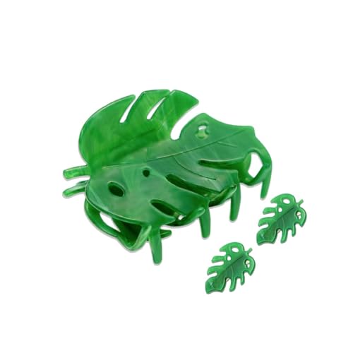 Blatt-Haarspange, 3,5 Zoll, einzigartige Haarklammern, Damen Frühjahr/Sommer, Haarschmuck, starker Halt für dickes dünnes Haar (4 Stück) von mishdacthgd