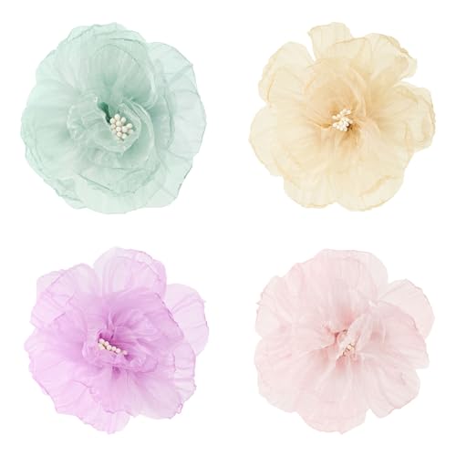 Damen-Haarspangen, künstliche Netzblumen, Frühlings- und Sommer-Haarnadeln, 4 Stück von mishdacthgd