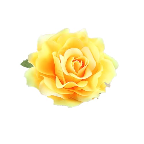 Damen Vintage Elegante Rose Blume Haarnadel Haarspange mit Brosche für Party Reise Festivals (Gelb) von mishdacthgd