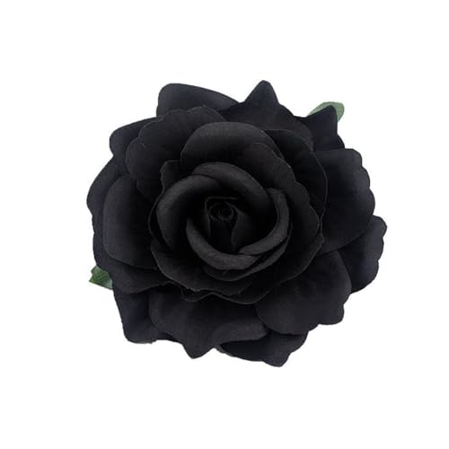 Damen Vintage Elegante Rose Blume Haarnadel Haarspange mit Brosche für Party Reise Festivals (Schwarz) von mishdacthgd
