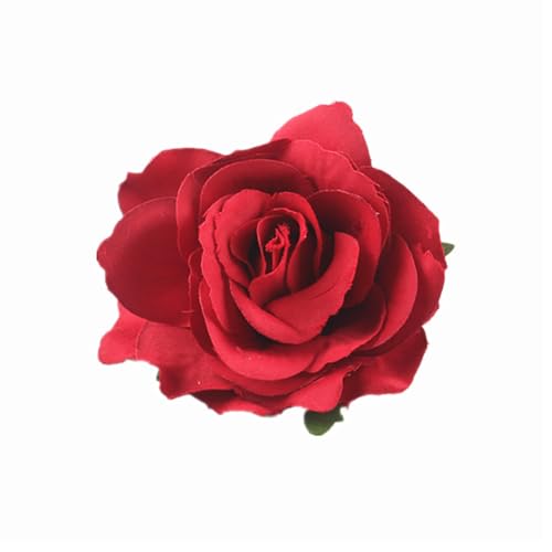 Damen Vintage Elegante Rose Blume Haarnadel Haarspange mit Brosche für Party Reisen Festivals (Dunkelrot) von mishdacthgd