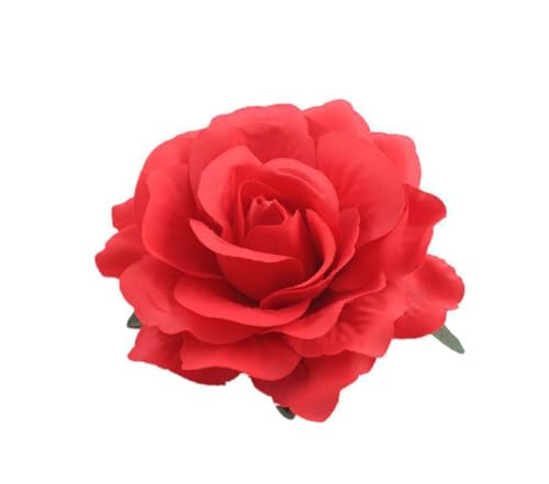 Damen Vintage Elegante Rose Blume Haarnadel Haarspange mit Brosche für Party Reisen Festivals (Rot) von mishdacthgd