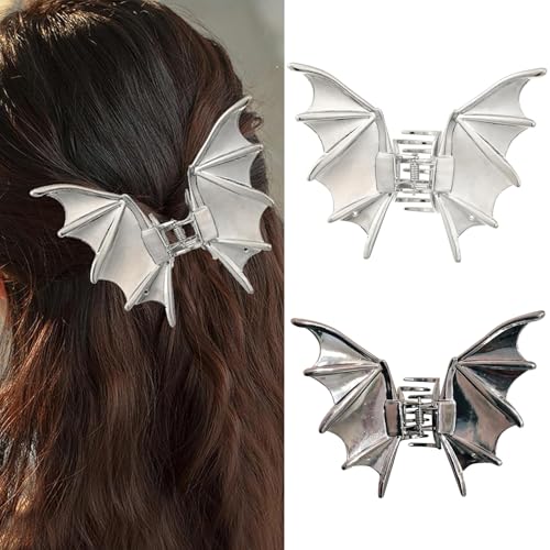 Fledermaus-Haarspangen, Halloween-Haarklammer, rutschfest, Punk-Haarspangen, Zubehör für Damen, Haarstyling, Tag der Toten, Haarschmuck, 2 Stück Fledermaus-Haarspangen, Halloween-Haarklammer, rutschfest, Punk-Haarspangen, Zubehör für Damen, Haarstyling, Tag der Toten, Haarschmuck, 2 Stück von mishdacthgd