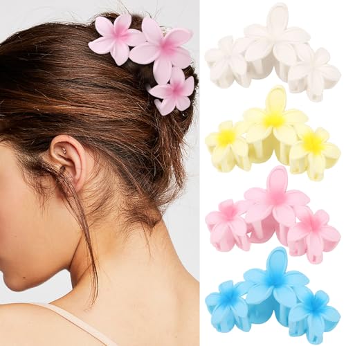 Große Blumen-Haarspangen für Frauen – große, matte Haarklammern für dickes Haar, rutschfest, starker Halt, Haarklammern – Haarschmuck für Frauen und Mädchen, 4 Stück von mishdacthgd