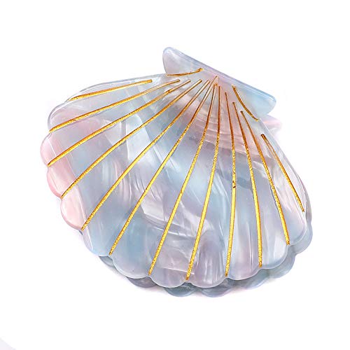 Haarklammer mit Muschelform, Kunstharz, Marmormuster, Haarnadeln, Haarschmuck für Damen, Styling, Friseur (Hellblau) von mishdacthgd