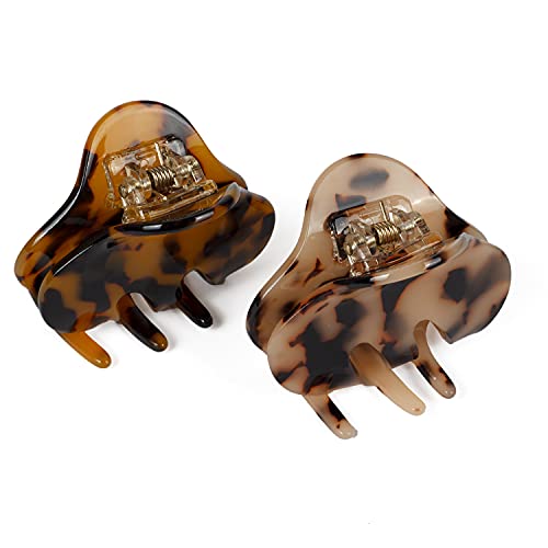 Haarklammern, Bananenklammern, französisches Design, Zelluloid, Leopardenmuster, kleiner Bernstein, modisches Accessoire für Damen, 2 Stück Haarklammern, Bananenklammern, französisches Design, Zelluloid, Leopardenmuster, kleiner Bernstein, modisches Accessoire für Damen, 2 Stück von mishdacthgd