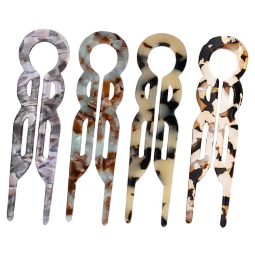 Haarnadeln für Frauen, U-förmige Haarnadeln, neues Haar-Accessoire für feines, dickes und langes Haar (4 Stück) (Set C) von mishdacthgd