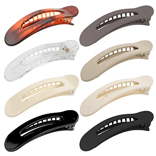 Haarspangen-Set für Damen, Krokodilklemmen, flache Klaue, französische Haarspangen zum Abteilen und Stylen, rutschfeste große Entenschnabel-Clips, 8 Stück von mishdacthgd