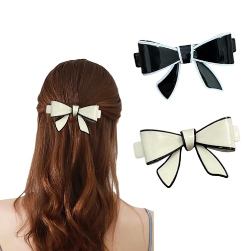Haarspangen für Damen, Kunstharz, Schwarz und Weiß, minimalistischer Stil, französische Haarspangen, Haarschmuck, 2 Stück Haarspangen für Damen, Kunstharz, Schwarz und Weiß, minimalistischer Stil, französische Haarspangen, Haarschmuck, 2 Stück von mishdacthgd