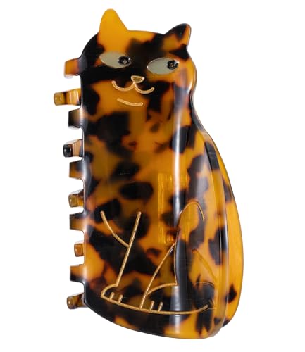 Katzen-Haarspange, 8,5 cm, Schildpatt-Griff, Acetat, starker Halt, niedliche Katzenform für Frauen Katzen-Haarspange, 8,5 cm, Schildpatt-Griff, Acetat, starker Halt, niedliche Katzenform für Frauen von mishdacthgd
