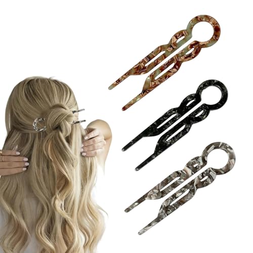 Prestige-Haarnadeln, elegante Clips für Frauen, französische Anstecknadeln, U-förmige Haarnadeln, alle Arten, neues Zubehör (Set A-3 Stück) von mishdacthgd