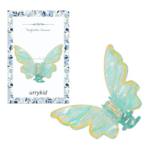 Schmetterlings-Haarspangen, 10,2 cm, niedliche Acetat-Haarspangen, lustige Haarklammern für Damen, einzigartiger Schmetterlings-Haarschmuck (grün) von mishdacthgd