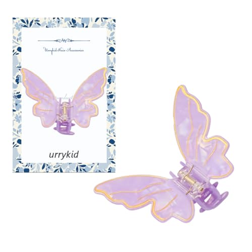 Schmetterlings-Haarspangen, 10,2 cm, niedliche Acetat-Haarspangen für Damen, lustige Haarklammern für Damen, einzigartiger Schmetterlings-Haarschmuck (Violett) von mishdacthgd