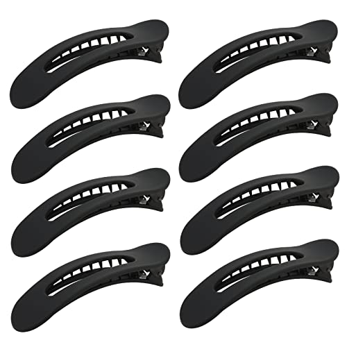 Schwarze Haarspangen-Set – 8 große Krokodilklemmen zum Stylen, Abteilen und Schnapp-Haarspangen für Frauen Schwarze Haarspangen-Set – 8 große Krokodilklemmen zum Stylen, Abteilen und Schnapp-Haarspangen für Frauen von mishdacthgd
