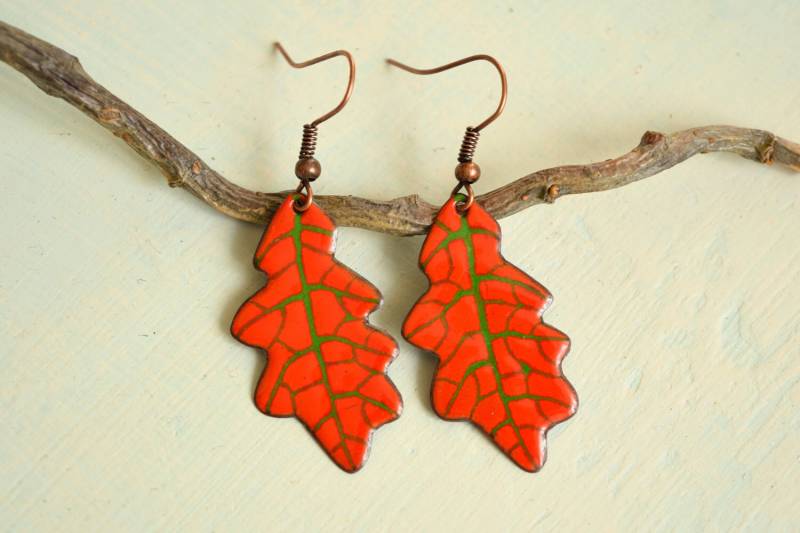 Herbst Eichenblatt, Herbstblätter, Herbstohrringe, Blattohrringe, Eichenblatt Ohrringe, Schmuck, September, Oktober Herbst Eichenblatt, Herbstblätter, Herbstohrringe, Blattohrringe, Eichenblatt Ohrringe, Schmuck, September, Oktober von miskka