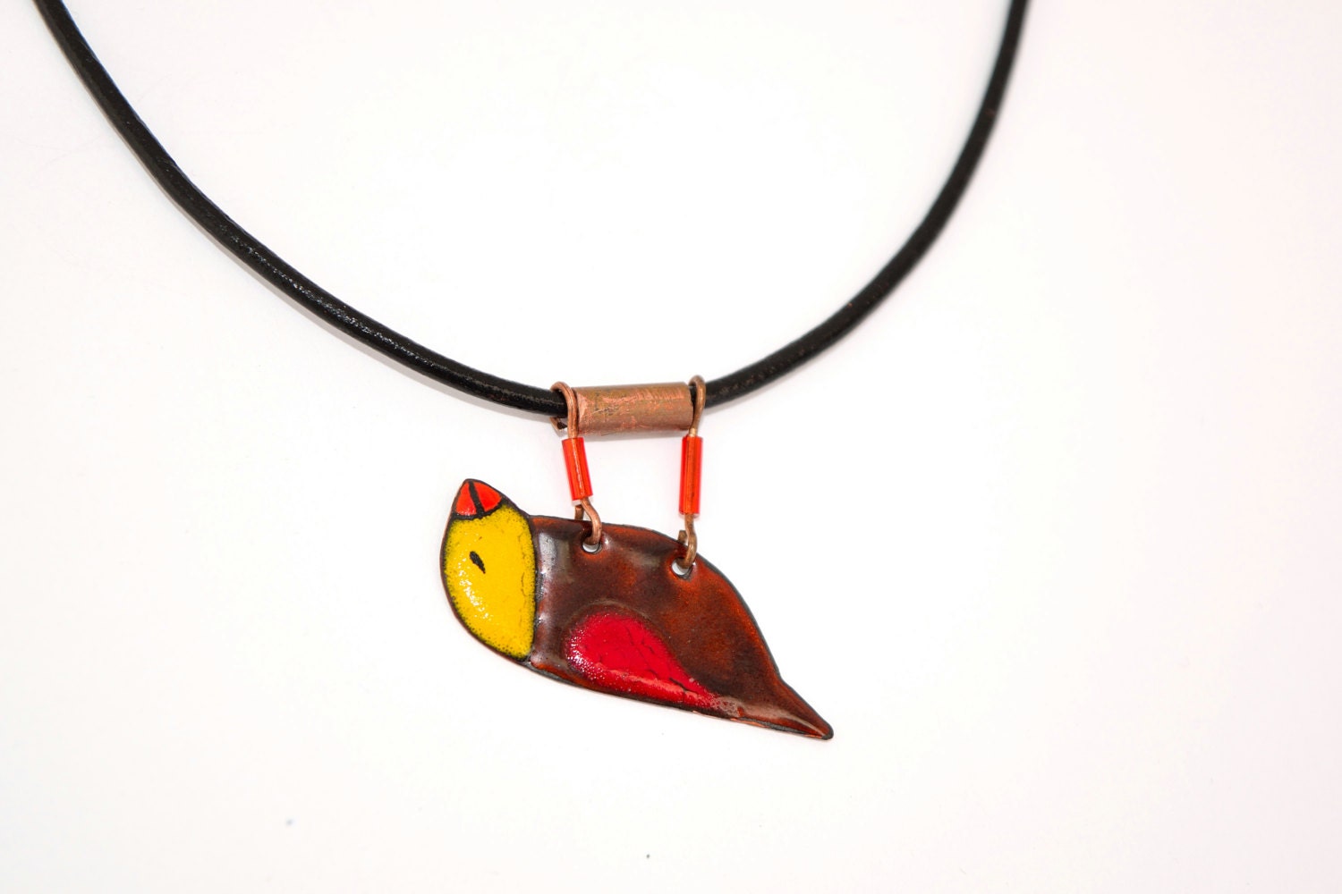 Schmuck, Emaille Anhänger, Halskette, Vogel Claret Förmige Boho Birdie Schmuck, Emaille Anhänger, Halskette, Vogel Claret Förmige Boho Birdie von miskka