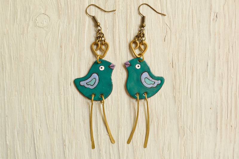 Türkis Vogel Ohrringe, Emaille Schmuck, Birdie Birdie, Türkis, Schmuck Türkis Vogel Ohrringe, Emaille Schmuck, Birdie Birdie, Türkis, Schmuck von miskka
