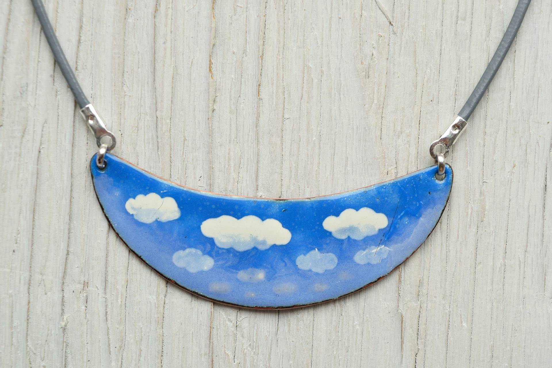 Wolke Am Himmel Halskette, Fliegen Mit Dem Wind, Schmuck, Emaille Fliegen, Träumen Träumen, Flugzeug Himmel Wolke Am Himmel Halskette, Fliegen Mit Dem Wind, Schmuck, Emaille Fliegen, Träumen Träumen, Flugzeug Himmel von miskka