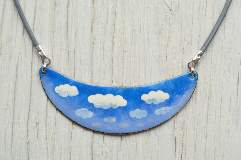 Wolke Am Himmel Halskette, Fliegen Mit Dem Wind, Schmuck, Emaille Fliegen, Träumen Träumen, Flugzeug Himmel Wolke Am Himmel Halskette, Fliegen Mit Dem Wind, Schmuck, Emaille Fliegen, Träumen Träumen, Flugzeug Himmel von miskka