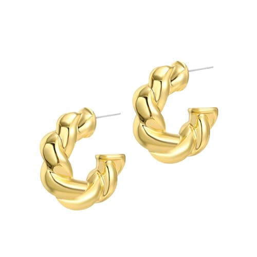 1 Paar Damen Creolen Charms Ohrringe Acryl Retro Design für Hochzeit Abschlussball Party Geschenk- Drehung 2.8 X 2.6 Cm von misppro