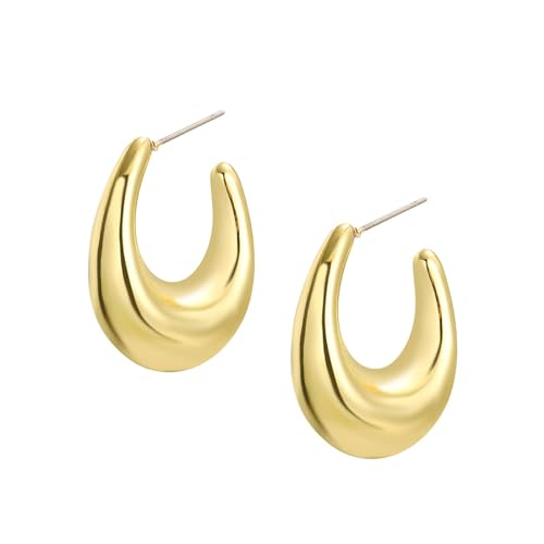 1 Paar Damen Creolen Charms Ohrringe Acryl Retro Design für Hochzeit Abschlussball Party Geschenk- U-förmig, 2.4 X 3 Cm von misppro