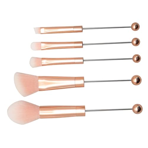 5-teiliges Lidschatten-Pinsel-Set mit Perlen für Make-up, synthetisches Foundation-Pinsel-Set mit Aluminiumröhrchen von misppro