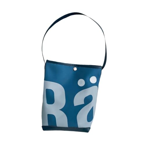 Damen Bucket Bag Everyday Hobo Bag zum Einkaufen und Pendeln PU Leder Schultertasche 20.0x9.0x28.0 cm, Blau, one-size von misppro