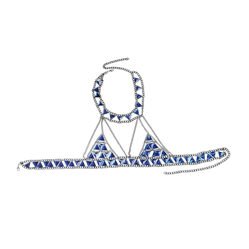 Damen-Körperkette Neckholder Brustkette verstellbar 96 cm Acryl für Strand Nachtclub Halloween Party Bikini Geschirr Cami Top Damen-Körperkette Neckholder Brustkette verstellbar 96 cm Acryl für Strand Nachtclub Halloween Party Bikini Geschirr Cami Top von misppro