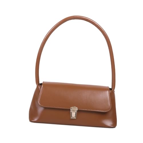 Damen PU Leder Unterarmtasche Elegant Tragbar Top Griff Handtasche für Urlaub, Braun, one-size von misppro