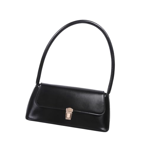 Damen PU Leder Unterarmtasche Elegant Tragbar Top Griff Handtasche für Urlaub, Schwarz, one-size von misppro