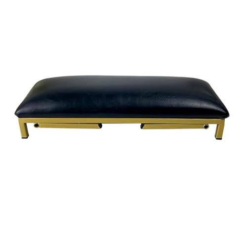 Klappbare Nagelablagematte für den Schreibtisch in der Nagelkunst, mit verstellbarer Höhe, PU-Leder-Handkissen, 35 x 12 cm, Schwarz von misppro